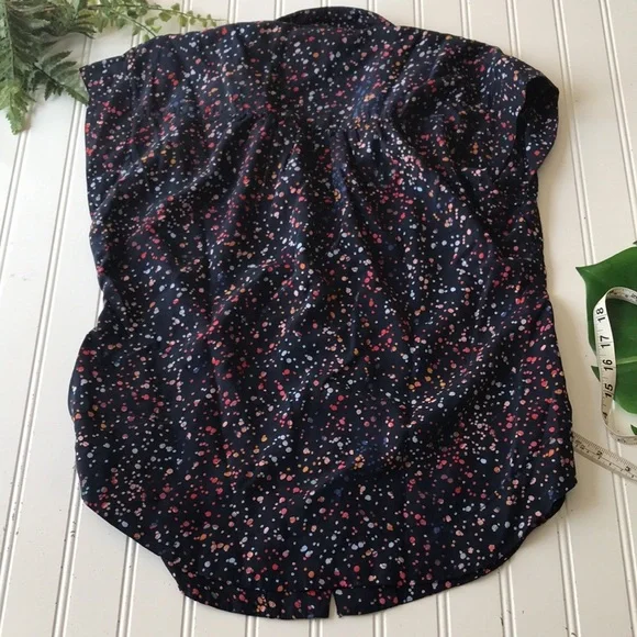 Anthropologie Maeve splatter top blue yellow red - Picture 9 of 10